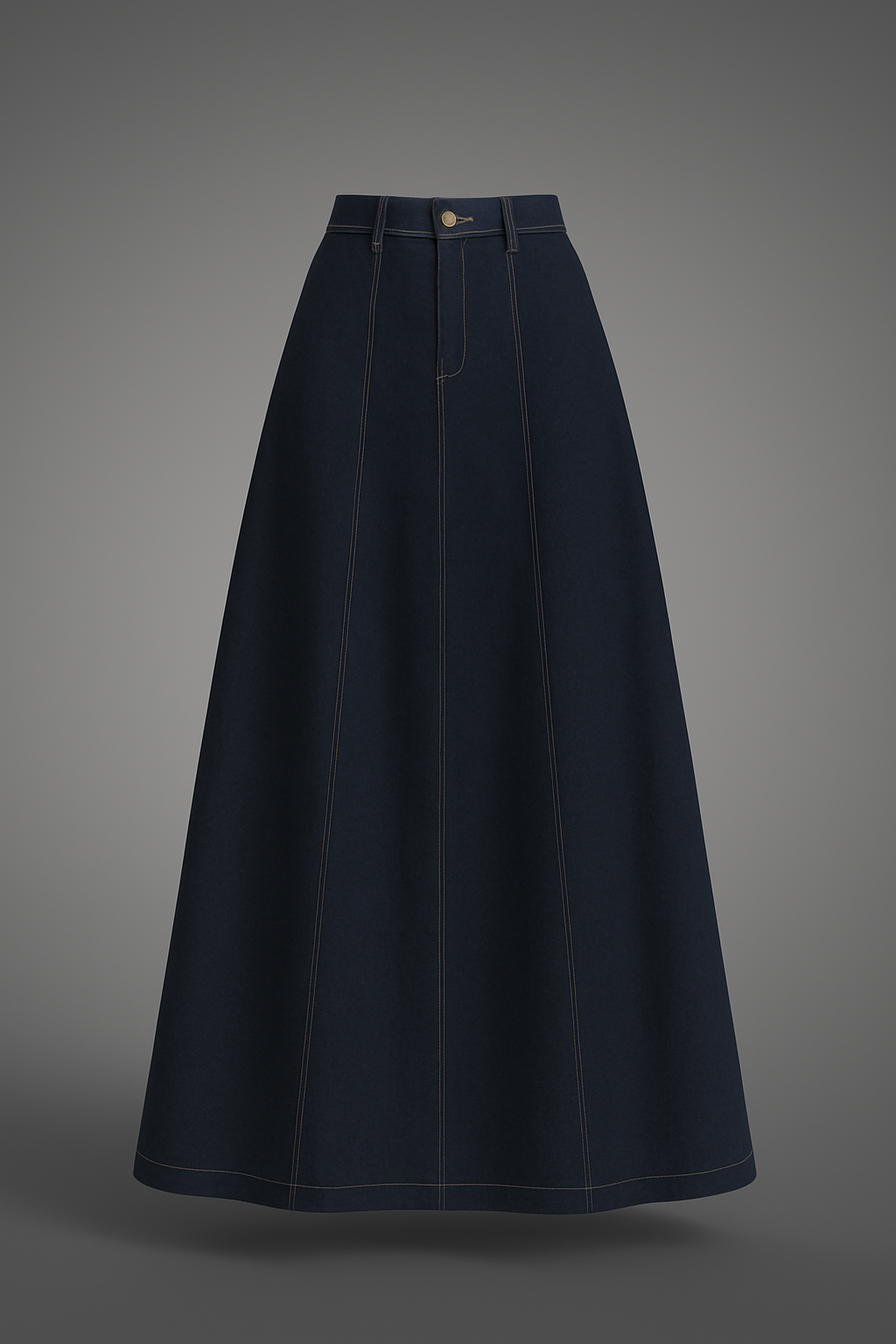 Long Deep indigo Denim Skirt