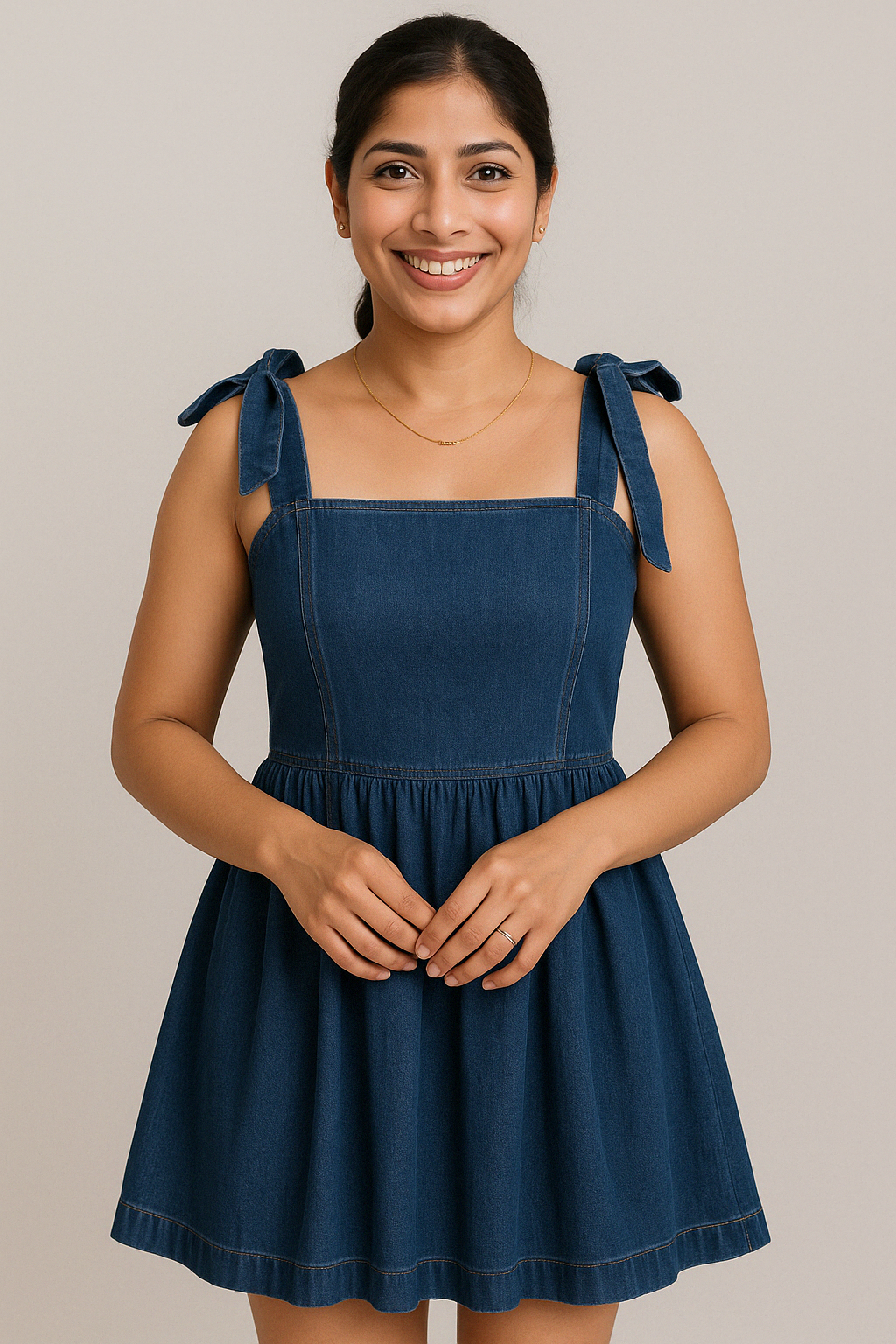 Denim pleat dress